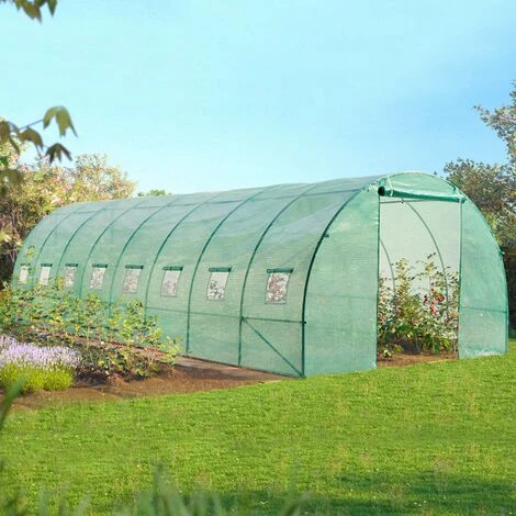 IDMARKET Serre Tunnel De Jardin 24m² Verte Gamme Maraîchère DES ANDES 8x3M - Vert 6 IDMARKET Serre Tunnel De Jardin 24m² Verte Gamme Maraîchère DES ANDES 8x3M - Vert – Image 4