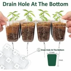 CADEAU 10 Mini Serre Pour Plantes Intérieure Plateau Semis Avec Couvercles Rehaussés, Bac à Semis Pépinière Boîte De Culture Durables 20 étiquettes 2 Outils -France Serre de jardin Soldes 2022 51514055 5