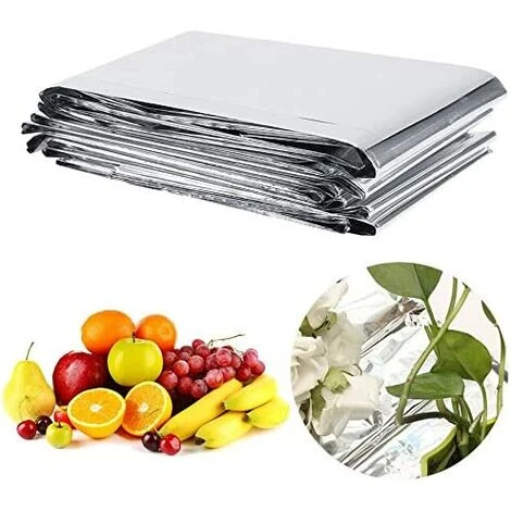 LITZEE Film Réfléchissant De Plante En Argent 2Pcs, Feuille De Couverture Réfléchissante à Effet De Serre à Effet De Serre Plantant Des Raccords 210 * 120cm 5 LITZEE Film Réfléchissant De Plante En Argent 2Pcs, Feuille De Couverture Réfléchissante à Effet De Serre à Effet De Serre Plantant Des Raccords 210 * 120cm – Image 3
