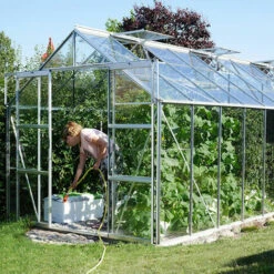 LAMS Serre En Verre Trempé Uranus - 12.90 M², Couleur Vert - Vert