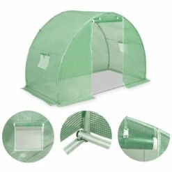 YOUTHUP Serre Avec Fondation En Acier 4,5 M2 300x150x200 Cm -France Serre de jardin Soldes 2022 51853997 2