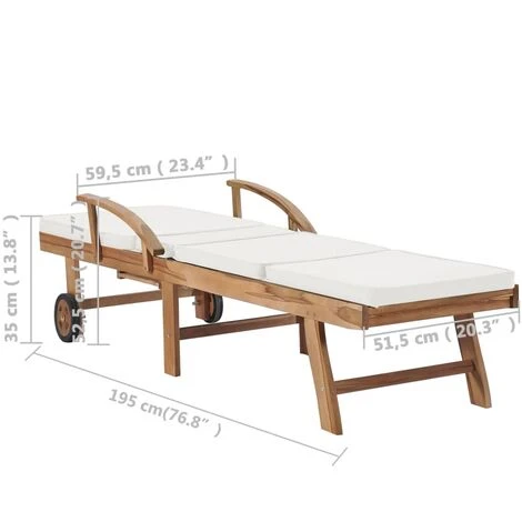 YOUTHUP Chaises Longues De Jardin Réglable Bain De Soleil Avec Coussins 2 Pcs Bois De Teck Solide Blanc - Blanc 4 YOUTHUP Chaises Longues De Jardin Réglable Bain De Soleil Avec Coussins 2 Pcs Bois De Teck Solide Blanc - Blanc – Image 2