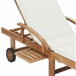 YOUTHUP Chaises Longues De Jardin Réglable Bain De Soleil Avec Coussins 2 Pcs Bois De Teck Solide Blanc - Blanc 9 YOUTHUP Chaises Longues De Jardin Réglable Bain De Soleil Avec Coussins 2 Pcs Bois De Teck Solide Blanc - Blanc -France Serre de jardin Soldes 2022 51855165 3