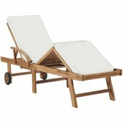 YOUTHUP Chaises Longues De Jardin Réglable Bain De Soleil Avec Coussins 2 Pcs Bois De Teck Solide Blanc - Blanc 10 YOUTHUP Chaises Longues De Jardin Réglable Bain De Soleil Avec Coussins 2 Pcs Bois De Teck Solide Blanc - Blanc -France Serre de jardin Soldes 2022 51855165 4
