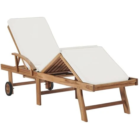 YOUTHUP Chaises Longues De Jardin Réglable Bain De Soleil Avec Coussins 2 Pcs Bois De Teck Solide Blanc - Blanc 6 YOUTHUP Chaises Longues De Jardin Réglable Bain De Soleil Avec Coussins 2 Pcs Bois De Teck Solide Blanc - Blanc – Image 4