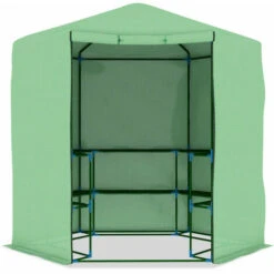 YOUTHUP Serre Avec étagères Acier 227x223 Cm - Vert -France Serre de jardin Soldes 2022 51868555 4