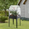 Potager Surélevé Katwijk à Hauteur Ergonomique En Acier Et PVC 60 X 60 X 152 Cm Anthracite [en.casa] -France Serre de jardin Soldes 2022 51903968 1