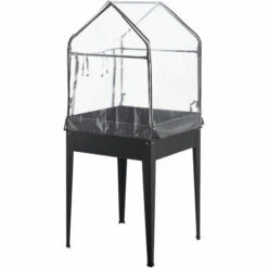 Potager Surélevé Katwijk à Hauteur Ergonomique En Acier Et PVC 60 X 60 X 152 Cm Anthracite [en.casa] -France Serre de jardin Soldes 2022 51903968 5