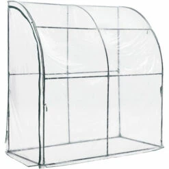 Serre De Jardin Adossée Juta En Acier Et PVC à Porte Zippée 100 X 200 X 215 Cm [en.casa] -France Serre de jardin Soldes 2022 51903992 3
