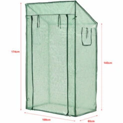 Serre De Tomates Marzano En Acier Et Polyéthylène à Porte Et 2 Fenêtres Zippée 100 X 60 X 143 - 174 Cm Vert [en.casa] -France Serre de jardin Soldes 2022 51903993 4