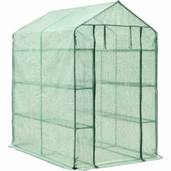 Serre De Jardin Vale En Acier Et Polyéthylène Avec étagères Intégrées 120 X 170 X 194 Cm Vert [en.casa] -France Serre de jardin Soldes 2022 51903999 3