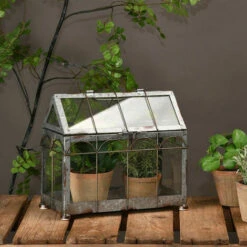 Mini Serre 29 Cm. Gris. Marque : Esschert Design. Réf. : ZB21 - Gris -France Serre de jardin Soldes 2022 52047372 2