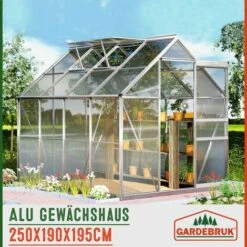 GARDEBRUK Serre De Jardin En Aluminium Avec 2 Fenêtres - 7,6 M³ - Sans Fondation Abri Pour Plantes Légumes -France Serre de jardin Soldes 2022 52055230 3