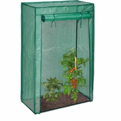 Relaxdays Serre De Jardin Tomate, Balcon, Protection, Bâche, HLP 150x100x50 Cm, Acier, PE, Vert