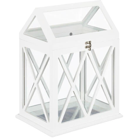 Relaxdays Mini Serre Intérieur Pour Le Rebord De Fenêtre, En Verre Et MDF, Herbes, Fleurs, HLP: 40x30x22,5 Cm, Blanc 4 Relaxdays Mini Serre Intérieur Pour Le Rebord De Fenêtre, En Verre Et MDF, Herbes, Fleurs, HLP: 40x30x22,5 Cm, Blanc – Image 2