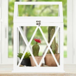 Relaxdays Mini Serre Intérieur Pour Le Rebord De Fenêtre, En Verre Et MDF, Herbes, Fleurs, HLP: 40x30x22,5 Cm, Blanc 9 Relaxdays Mini Serre Intérieur Pour Le Rebord De Fenêtre, En Verre Et MDF, Herbes, Fleurs, HLP: 40x30x22,5 Cm, Blanc -France Serre de jardin Soldes 2022 52205647 3