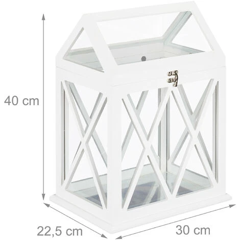 Relaxdays Mini Serre Intérieur Pour Le Rebord De Fenêtre, En Verre Et MDF, Herbes, Fleurs, HLP: 40x30x22,5 Cm, Blanc 7 Relaxdays Mini Serre Intérieur Pour Le Rebord De Fenêtre, En Verre Et MDF, Herbes, Fleurs, HLP: 40x30x22,5 Cm, Blanc – Image 5