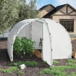 Outsunny Serre De Jardin Tunnel Surface Sol 8,38 M² Châssis Tubulaire Renforcé 24 Mm Double Porte Avec Poignées Blanc - Blanc 10 Outsunny Serre De Jardin Tunnel Surface Sol 8,38 M² Châssis Tubulaire Renforcé 24 Mm Double Porte Avec Poignées Blanc - Blanc -France Serre de jardin Soldes 2022 52476555 4