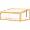 Outsunny Mini Serre De Jardin Serre à Tomates Dim. 90L X 60l X 40H Cm Toit Ouvrable Panneaux De Polycarbonate Bois Sapin Pré-huilé - Beige -France Serre de jardin Soldes 2022 52476579 1