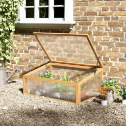 Outsunny Mini Serre De Jardin Serre à Tomates Dim. 90L X 60l X 40H Cm Toit Ouvrable Panneaux De Polycarbonate Bois Sapin Pré-huilé - Beige 11 Outsunny Mini Serre De Jardin Serre à Tomates Dim. 90L X 60l X 40H Cm Toit Ouvrable Panneaux De Polycarbonate Bois Sapin Pré-huilé - Beige -France Serre de jardin Soldes 2022 52476579 5