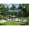 DANCOVER Kiosque De Jardin En Verre 11,5m², 3,73x3,73x2,32m Avec Socle, Noir - Noir -France Serre de jardin Soldes 2022 52664419 1