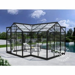 DANCOVER Kiosque De Jardin En Verre 11,5m², 3,73x3,73x2,32m Avec Socle, Noir - Noir 9 DANCOVER Kiosque De Jardin En Verre 11,5m², 3,73x3,73x2,32m Avec Socle, Noir - Noir -France Serre de jardin Soldes 2022 52664419 3