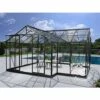 DANCOVER Kiosque De Jardin En Verre 16,8m², 4,45x4,45x 2,52m Avec Socle, Noir - Noir -France Serre de jardin Soldes 2022 52664422 1