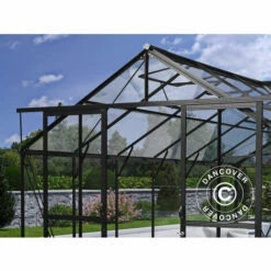 DANCOVER Kiosque De Jardin En Verre 16,8m², 4,45x4,45x 2,52m Avec Socle, Noir - Noir -France Serre de jardin Soldes 2022 52664422 3