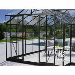 DANCOVER Kiosque De Jardin En Verre 16,8m², 4,45x4,45x 2,52m Avec Socle, Noir - Noir -France Serre de jardin Soldes 2022 52664422 5