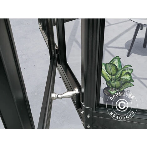 DANCOVER Kiosque De Jardin En Verre Hexagonale 7,2m², 3,04x2,63x2,73m Avec Socle, Noir - Noir 5 DANCOVER Kiosque De Jardin En Verre Hexagonale 7,2m², 3,04x2,63x2,73m Avec Socle, Noir - Noir – Image 3