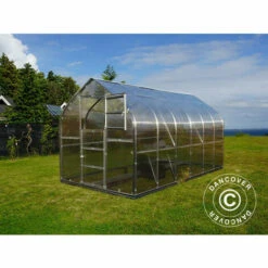 DANCOVER Serre En Polycarbonate TITAN Dome 320, 10m², 2,5x4m, Argent - Argenté