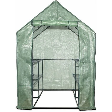 ALICE'S GARDEN Serre De Jardin Basilic 2m² Avec 8 étagères En Polyéthylène - Vert 4 ALICE'S GARDEN Serre De Jardin Basilic 2m² Avec 8 étagères En Polyéthylène - Vert – Image 2