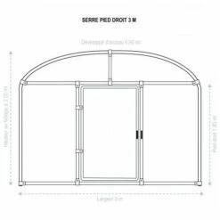 ATOUT LOISIR Serre Tunnel Deschamps Pieds Droits Larg 3 M Pas à 1.50 M, L 3 M, Type 200 Microns Incolore Plasticlair , Façade Pas De Façade Ni De Porte, Support De Culture Non -France Serre de jardin Soldes 2022 53108645 5