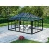 DANCOVER Kiosque De Jardin/Tonnelle De Jardin Verre 12,86m², 4,36x2,95x2,7m, Avec Base, Noir - Noir
