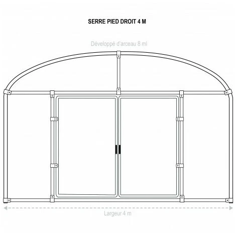 ATOUT LOISIR Serre Tunnel Deschamps Pieds Droits Larg 4 M Pas à 1.50 M, L 4.50 M, Type 200 Microns Incolore Plasticlair , Façade Pas De Façade Ni De Porte, Support De Culture Oui 6 ATOUT LOISIR Serre Tunnel Deschamps Pieds Droits Larg 4 M Pas à 1.50 M, L 4.50 M, Type 200 Microns Incolore Plasticlair , Façade Pas De Façade Ni De Porte, Support De Culture Oui – Image 4
