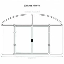 ATOUT LOISIR Serre Tunnel Deschamps Pieds Droits Larg 4 M Pas à 2 M, L 4 M, Type 200 Microns Incolore Plasticlair , Façade Pas De Façade Ni De Porte, Support De Culture Non -France Serre de jardin Soldes 2022 53327690 4