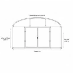 ATOUT LOISIR Serre Tunnel Deschamps Pieds Droits Larg 4 M Pas à 2 M, L 4 M, Type 200 Microns Incolore Plasticlair , Façade Pas De Façade Ni De Porte, Support De Culture Non -France Serre de jardin Soldes 2022 53327690 5