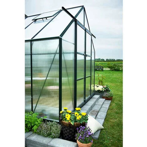 HALLS Serre Polycarbonate Magnum 148 - 11.50 M², Couleur Noir, Base Sans Base - Noir 4 HALLS Serre Polycarbonate Magnum 148 - 11.50 M², Couleur Noir, Base Sans Base - Noir – Image 2