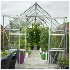 HALLS Serre En Verre Trempé Magnum 148 - 11.50 M², Couleur Silver, Base Sans Base - Silver -France Serre de jardin Soldes 2022 53451323 4