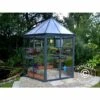 DANCOVER Kiosque De Jardin En Polycarbonate OASIS, Hexagonal 3,91m², 2,13x2,47x2,67m, Anthracite - Anthracite -France Serre de jardin Soldes 2022 53511078 1