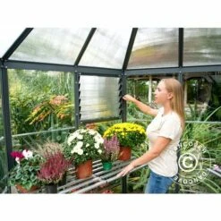 DANCOVER Kiosque De Jardin En Polycarbonate OASIS, Hexagonal 3,91m², 2,13x2,47x2,67m, Anthracite - Anthracite 11 DANCOVER Kiosque De Jardin En Polycarbonate OASIS, Hexagonal 3,91m², 2,13x2,47x2,67m, Anthracite - Anthracite -France Serre de jardin Soldes 2022 53511078 5