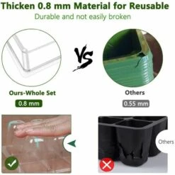 HKLFFJA Mini Plantes Serre, 20 étiquettes, 2 Outils,10 Pièces 120 Cellules Intérieure Plateau Semis Avec Couvercles Rehaussés, Boîte De Plantation De Semis Durable -France Serre de jardin Soldes 2022 53555602 4