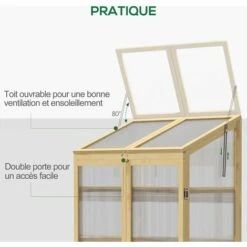 Outsunny Mini Serre De Jardin En Polycarbonate Cadre En Bois 3 étagères Dim. 80L X 50l X 130H Cm Double Porte Toit Ouvrant Bois De Sapin Autoclave - Beige 10 Outsunny Mini Serre De Jardin En Polycarbonate Cadre En Bois 3 étagères Dim. 80L X 50l X 130H Cm Double Porte Toit Ouvrant Bois De Sapin Autoclave - Beige -France Serre de jardin Soldes 2022 53591964 4