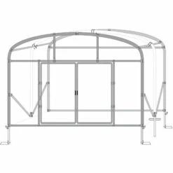ATOUT LOISIR Serre Tunnel Deschamps Pieds Droits Larg 5 M Pas à 1.50 M, L 6 M, Type 200 Microns Incolore Plasticlair , Façade 1 Façade Avec Filet, Support De Culture Non -France Serre de jardin Soldes 2022 53592078 3