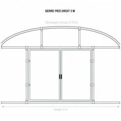 ATOUT LOISIR Serre Tunnel Deschamps Pieds Droits Larg 5 M Pas à 1.50 M, L 6 M, Type 200 Microns Incolore Plasticlair , Façade 1 Façade Avec Filet, Support De Culture Non -France Serre de jardin Soldes 2022 53592078 4