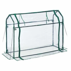 Relaxdays Serre De Jardin Avec Bâche En PVC, Porte Enroulable, HxLxP : 92x124x42 Cm, Système D'emboîtement, Transparente -France Serre de jardin Soldes 2022 53753486 2