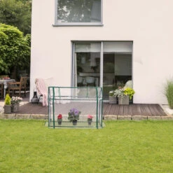 Relaxdays Serre De Jardin Avec Bâche En PVC, Porte Enroulable, HxLxP : 92x124x42 Cm, Système D'emboîtement, Transparente -France Serre de jardin Soldes 2022 53753486 3