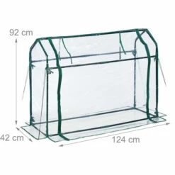 Relaxdays Serre De Jardin Avec Bâche En PVC, Porte Enroulable, HxLxP : 92x124x42 Cm, Système D'emboîtement, Transparente -France Serre de jardin Soldes 2022 53753486 5