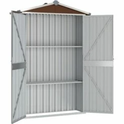 LANGRAY Abri De Jardin Marron 107,5x46x183 Cm Acier Galvanisé Maison & Jardin -France Serre de jardin Soldes 2022 53826586 3