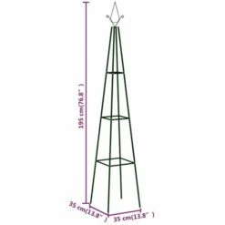 LANGRAY Supports Plantes Grimpantes 2 Pcs Vert Foncé 35x35x195 Cm Fer Maison & Jardin -France Serre de jardin Soldes 2022 53826630 2